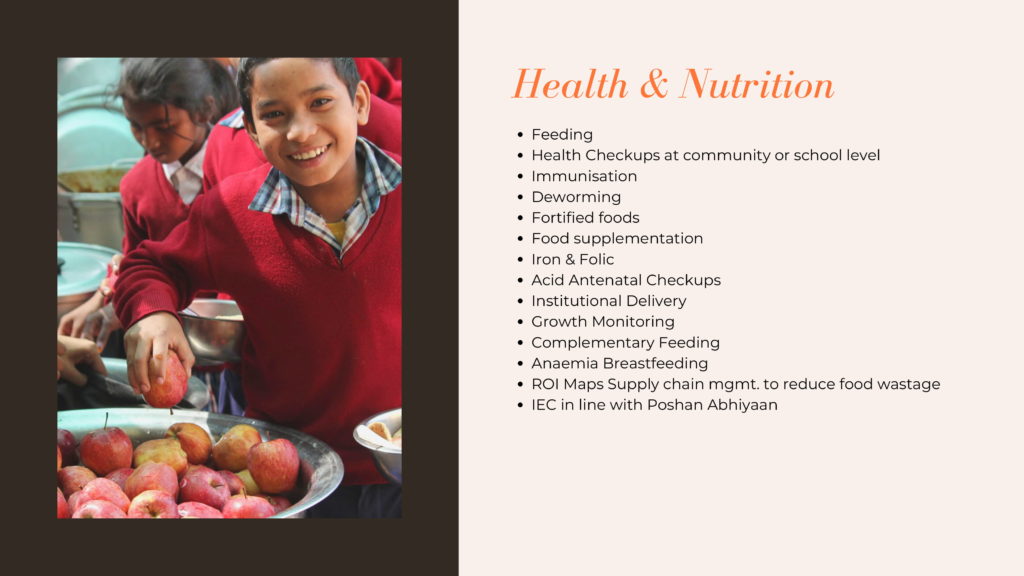 Health and Nutrition CSR Implementation India